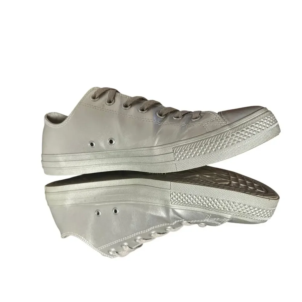 Converse Chuck Taylor All Star Ox Metallic Silver 157663C Mens sneakers size 12 - Picture 10 of 10